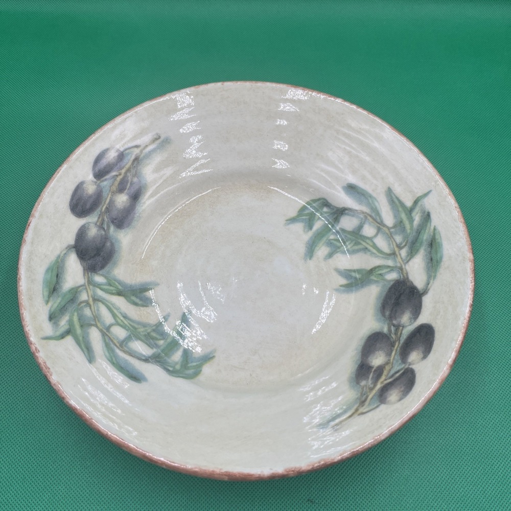 Williams Sonoma Jardin Potager Pasta Soup Bowl Black Olive 9 " Italy Large